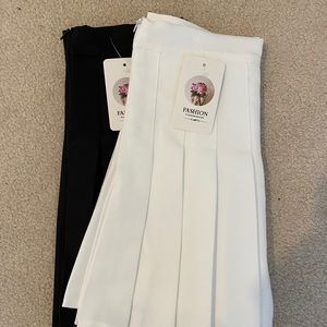 White pleated tennis skirt